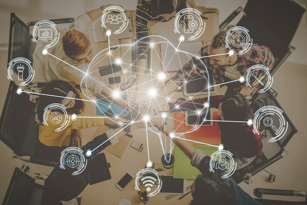 représentation visuelle du secteur de la communication