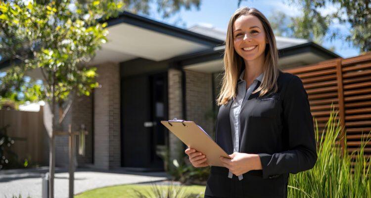 une femme agent immobilier